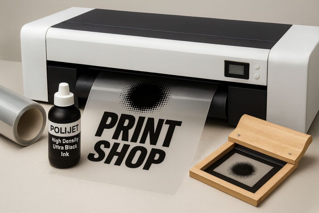 Hoe maak je zelf zeefdruk film (cliché) met een plotter? 2 Screenprint Polijet