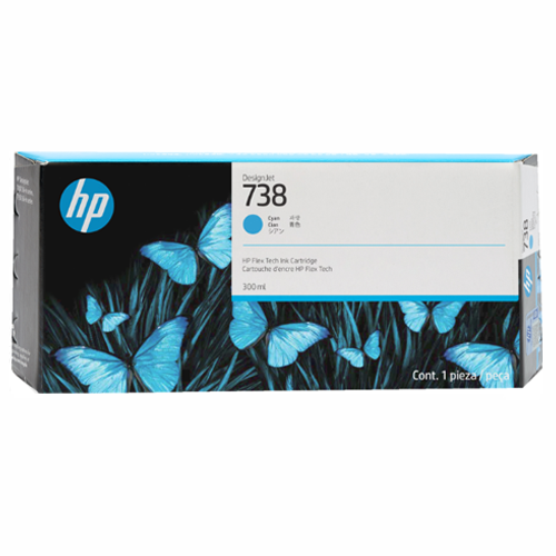 HP 738 Cyaan Ink Cartridge 300ml 676M6A