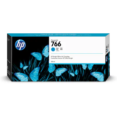 HP 766 300 ml Cyaan DesignJet Ink Cartridge P2V89A
