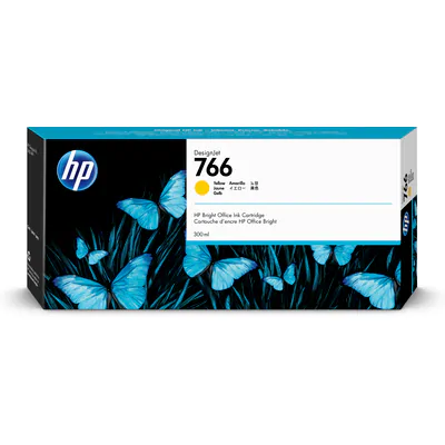HP 766 300 ml Geel DesignJet Ink Cartridge P2V91A