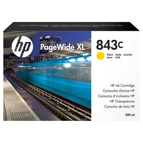 HP 843C Geel 400ml PageWide XL pigment ink C1Q68A